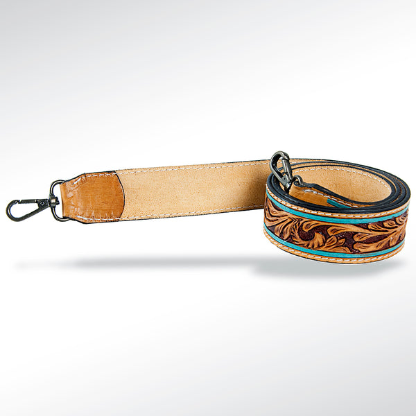 LC-ADSTF103 Hand Tooled Genuine Leather Handle Strap