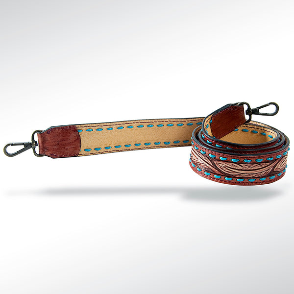 LC-ADSTF108 Hand Tooled Genuine Leather Handle Strap
