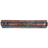 ADBRF111 Hand-Tooled Leather Wristband - Feather Motif with Turquoise Stitching