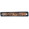 LC-ADBRF114 Hand Tooled Western Leather Bracelet women - Floral Carved Black & Tan
