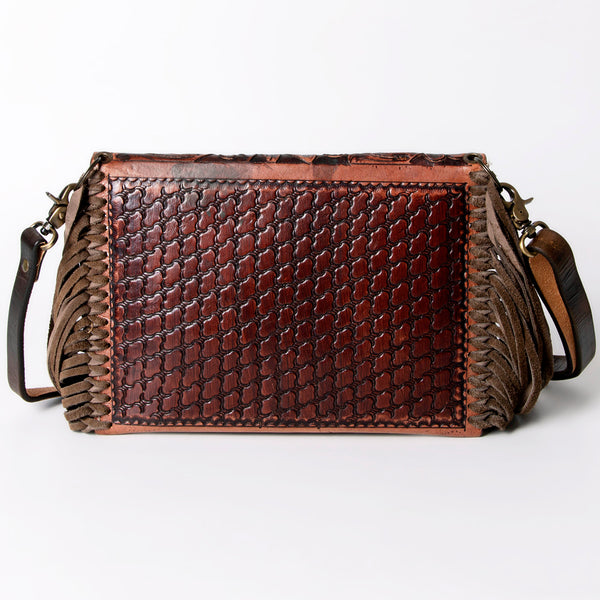 ADBG476 Envelope Cowhide Leather Crossbody Bag with Fringe Western Boho Shoulder Purse