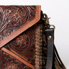 ADBG476 Envelope Cowhide Leather Crossbody Bag with Fringe Western Boho Shoulder Purse