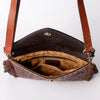 ADBG476 Envelope Cowhide Leather Crossbody Bag with Fringe Western Boho Shoulder Purse