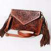 ADBG476 Envelope Cowhide Leather Crossbody Bag with Fringe Western Boho Shoulder Purse