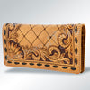 ADBG495 American Darling Hand Tooled Floral Buck Stitched Leather Western Wallet Bag
