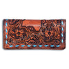ADBG497 American Darling Hand Tooled Floral Buck Stitched Leather Western Wallet Bag