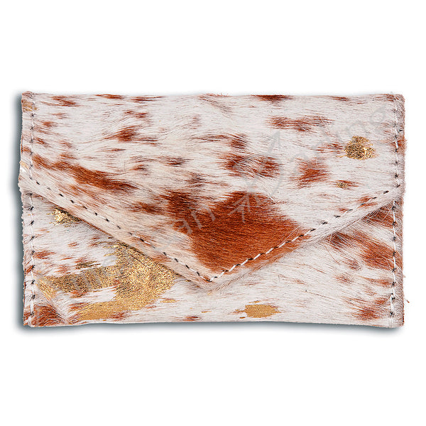ADBG471 Premium Genuine Hair on Hide Coin Purse with Secure Zip Top and Leather Pull