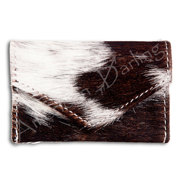 ADBG471 Premium Genuine Hair on Hide Coin Purse with Secure Zip Top and Leather Pull