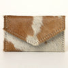 ADBG471 Premium Genuine Hair on Hide Coin Purse with Secure Zip Top and Leather Pull