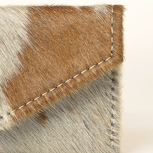 ADBG471 Premium Genuine Hair on Hide Coin Purse with Secure Zip Top and Leather Pull