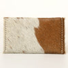 ADBG471 Premium Genuine Hair on Hide Coin Purse with Secure Zip Top and Leather Pull