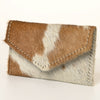 ADBG471 Premium Genuine Hair on Hide Coin Purse with Secure Zip Top and Leather Pull