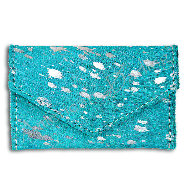 ADBG471 Premium Genuine Hair on Hide Coin Purse with Secure Zip Top and Leather Pull