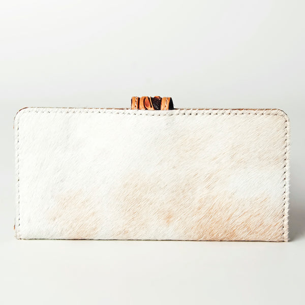 ADBG487 American Darling Hand Tooled Floral & Hair-On Cowhide Western Wallet Bag