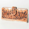 ADBG487 American Darling Hand Tooled Floral & Hair-On Cowhide Western Wallet Bag