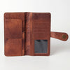 ADBG487 American Darling Hand Tooled Floral & Hair-On Cowhide Western Wallet Bag