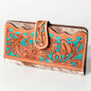 ADBG487 American Darling Hand Tooled Floral & Hair-On Cowhide Western Wallet Bag