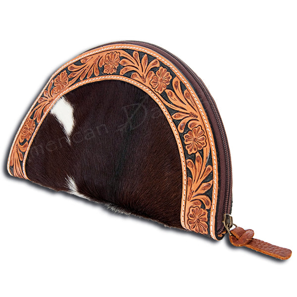 ADBG397 American Darling Hand Tooled Hair On Taco Bag