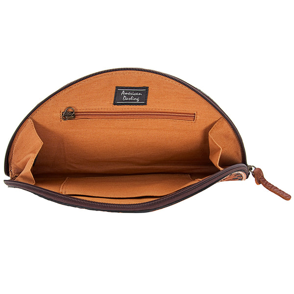 ADBG397 American Darling Hand Tooled Hair On Taco Bag