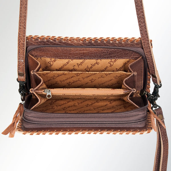 ADBG485 Handcrafted Western Leather Tooled Crossbody Convertible Bag