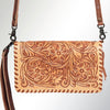 ADBG485 Handcrafted Western Leather Tooled Crossbody Convertible Bag