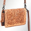 ADBG485 Handcrafted Western Leather Tooled Crossbody Convertible Bag