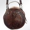 ADBG498 American Darling Hand Tooled Floral Leather Western Canteen Bag