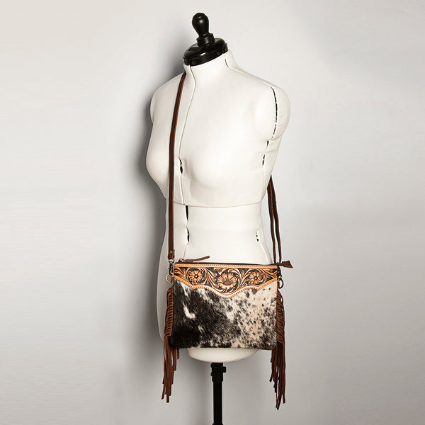 ADBG402 American Darling Hand Tooled Leather Hair-On Small Cross body Bag