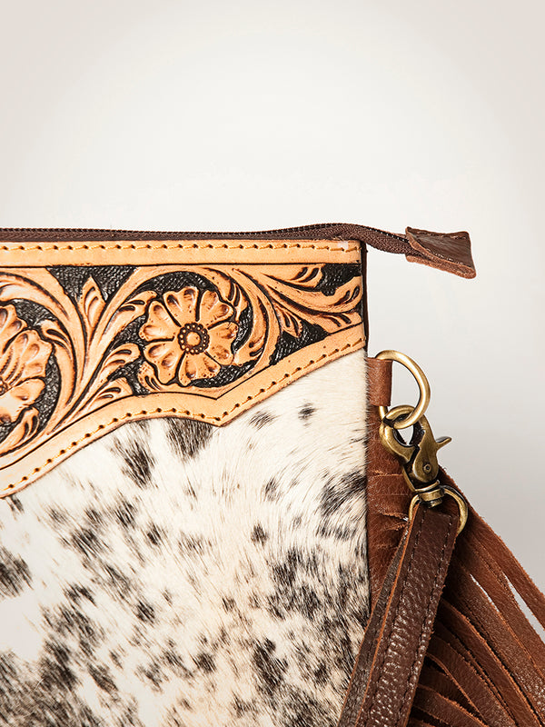 ADBG402 American Darling Hand Tooled Leather Hair-On Small Cross body Bag