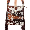 ADBGD102 American Darling Western Large Cross body Bag - Hand Tooled Floral Leather & Hair-on Cowhide