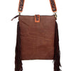 ADBGD102 American Darling Western Large Cross body Bag - Hand Tooled Floral Leather & Hair-on Cowhide