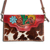 ADBGD103 American Darling Hand Tooled Floral & Hair-On Cowhide Leather Envelope Crossbody