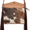 ADBGD104 American Darling Hand Tooled Floral & Cowhide Leather Envelope with Fringes