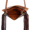 ADBGD104 American Darling Hand Tooled Floral & Cowhide Leather Envelope with Fringes