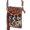 ADBGD105 American Darling Hand Tooled Floral & Cowhide Leather Messenger Bag with Fringes