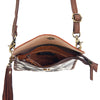 ADBGD105 American Darling Hand Tooled Floral & Cowhide Leather Messenger Bag with Fringes