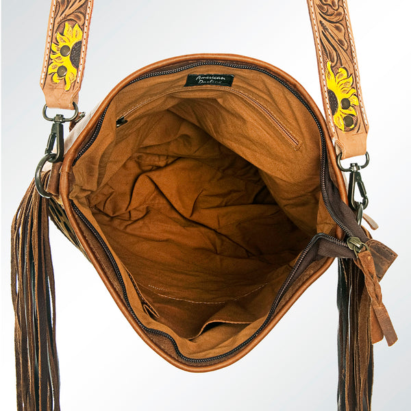 ADBG316 American Darling Hand Tooled Leather Large Cross body Bag
