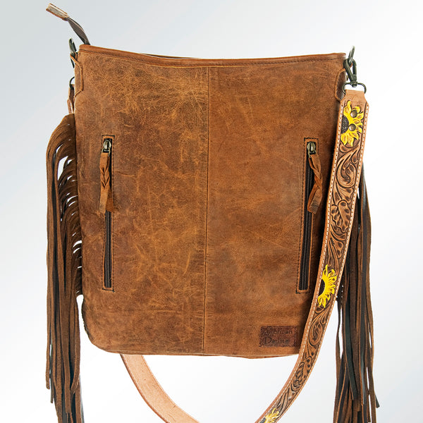 ADBG316 American Darling Hand Tooled Leather Large Cross body Bag