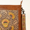 ADBG256 American Darling Messenger Bag - Hand Tooled Floral Leather & Hair-On Cowhide Purse