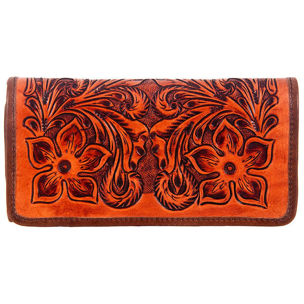 ADBG486 American Darling Hand Tooled Floral Leather Western Wallet Bag