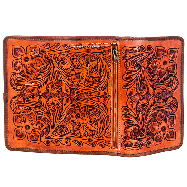 ADBG486 American Darling Hand Tooled Floral Leather Western Wallet Bag