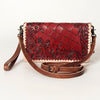 ADBG485M Western Hand Tooled Genuine Leather Crossbody Wallet Clutch Organiser Bag