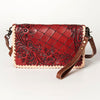 ADBG485M Western Hand Tooled Genuine Leather Crossbody Wallet Clutch Organiser Bag