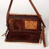 ADBG485M Western Hand Tooled Genuine Leather Crossbody Wallet Clutch Organiser Bag