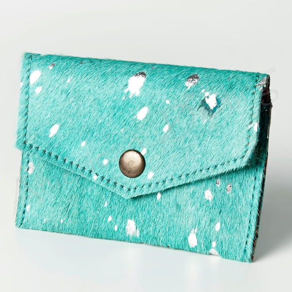 LC-ADBGZ141 Hair-On Cowhide Coin Purse - Western Leather Mini Wallet