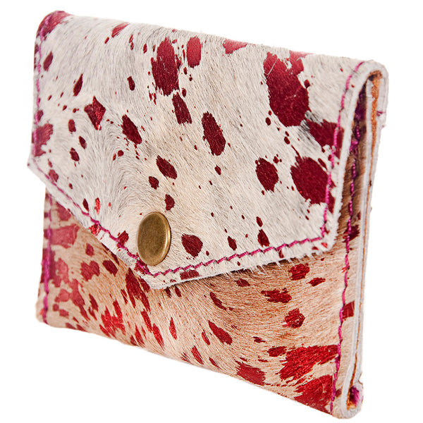 LC-ADBGZ141 Hair-On Cowhide Coin Purse - Western Leather Mini Wallet