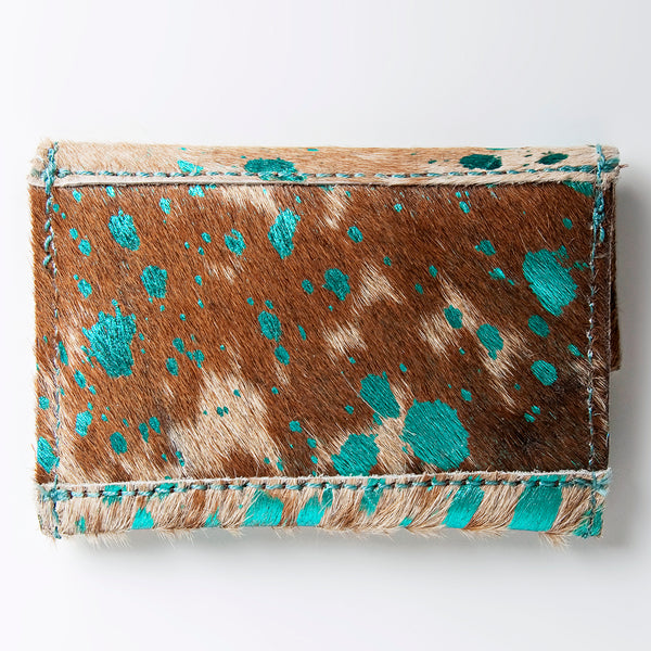 LC-ADBGZ141 Hair-On Cowhide Coin Purse - Western Leather Mini Wallet