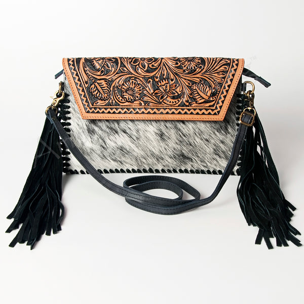 ADBGD111 American Darling Genuine Leather Hair On Hide Fringe Crossbody Envelope