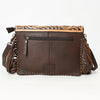 ADBGD112 American Darling Hand Tooled Floral & Hair-On Cowhide Leather Envelope with Fringes