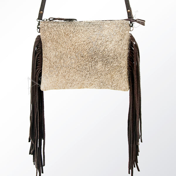 ADBG109 American Darling Hair-On Cowhide Leather Western Crossbody Bag with Fringes